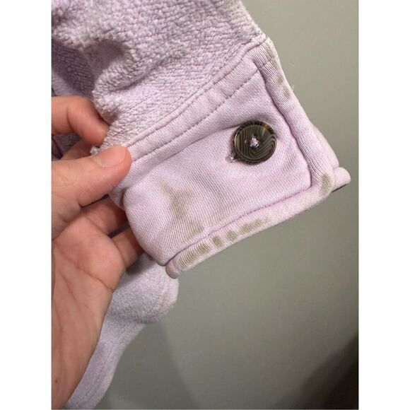 Free People Womens Lilac Ruby Shirt Fleece Button Down Shacket Jacket Large - Picture 9 of 9